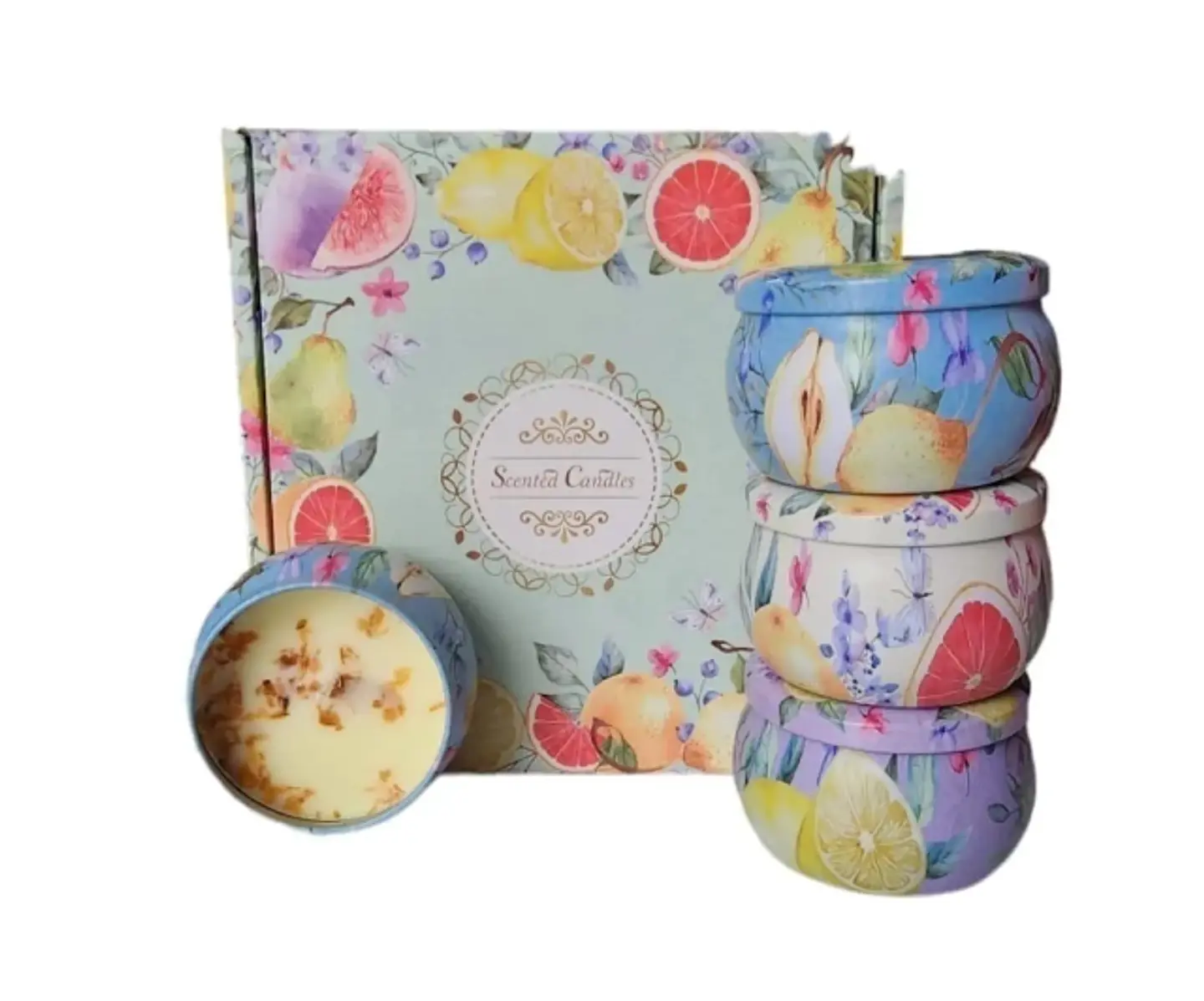 Pack Velas Perfumadas con Flores Secas – Rosa 🌸 1