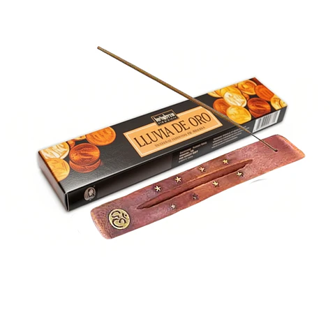 Pack Aromático Krishna Lluvia de Oro + Porta Incienso