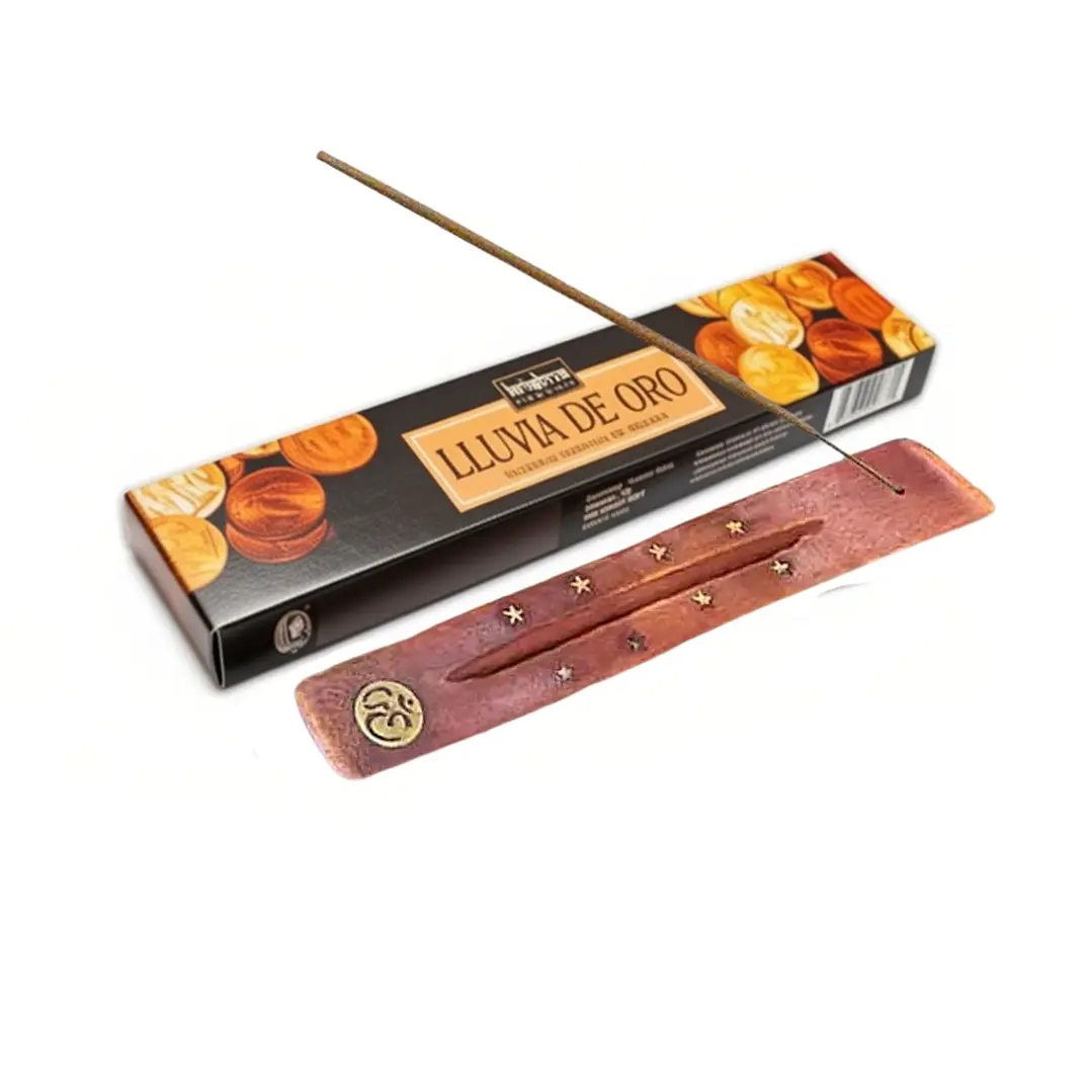 Kit Aromático Krishna Lluvia de Oro + Porta Incienso 1
