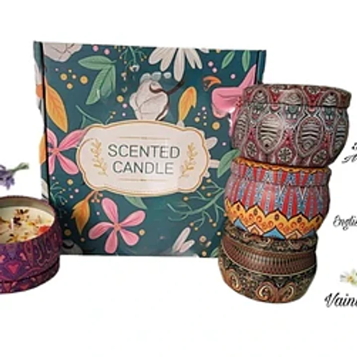 🕯️Pack Velas Perfumadas con Flores Secas – Set Verde (4 unidades) 2