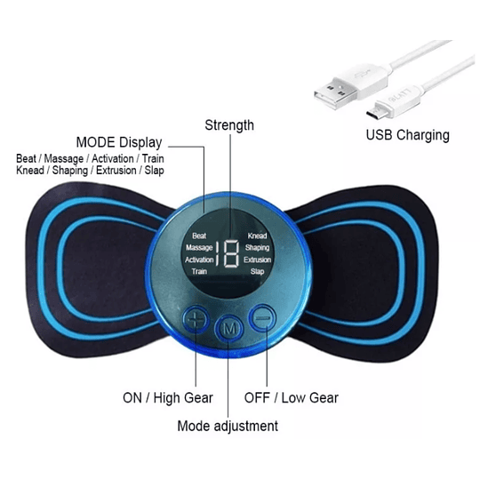 Masajeador Eléctrico Mini Con Pegatinas Inteligentes Masaje