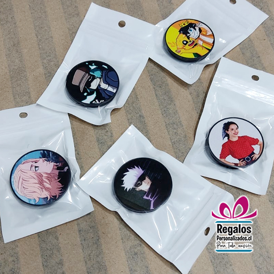 Pop socket negro personalizado 2