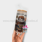 Vaso vidrio empavonado tapa bambú personalizado 4