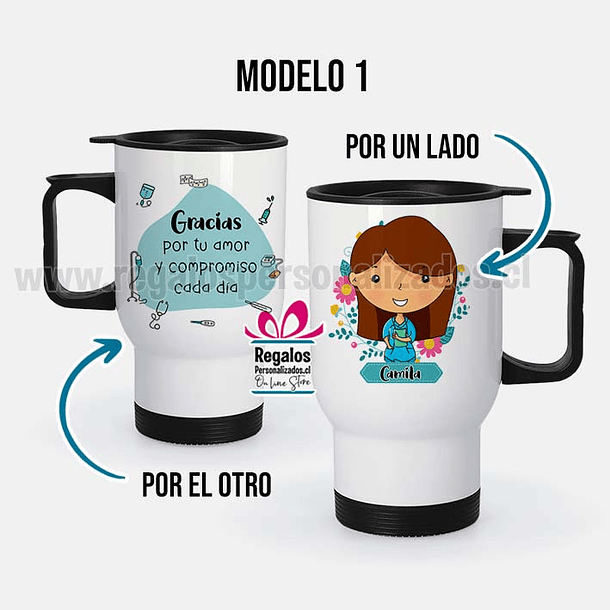 Mug térmico diseño Asistente médica 2