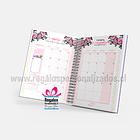 Agenda 2024 diseño flor rosa, tapas personalizadas 4