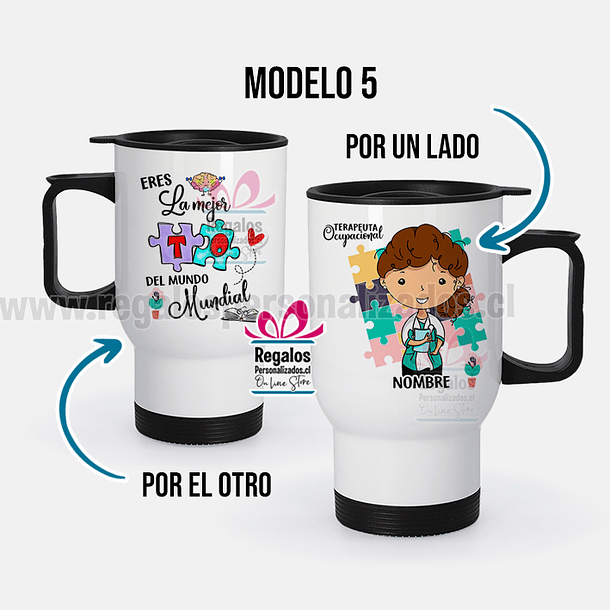 Mug térmico diseño Terapeuta Ocupacional mujer 6