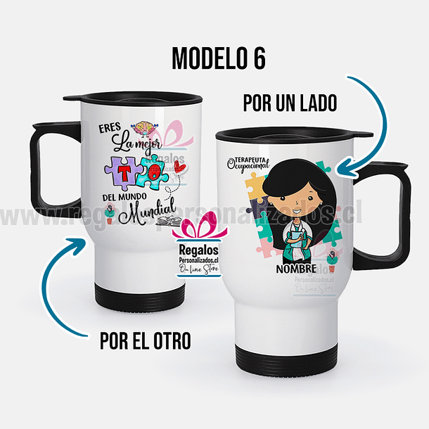 Mug térmico diseño Terapeuta Ocupacional mujer 7