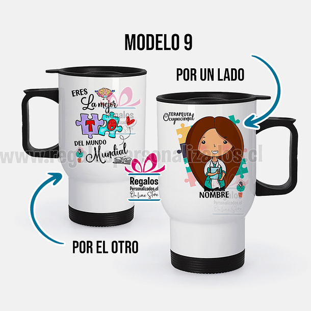 Mug térmico diseño Terapeuta Ocupacional mujer 10