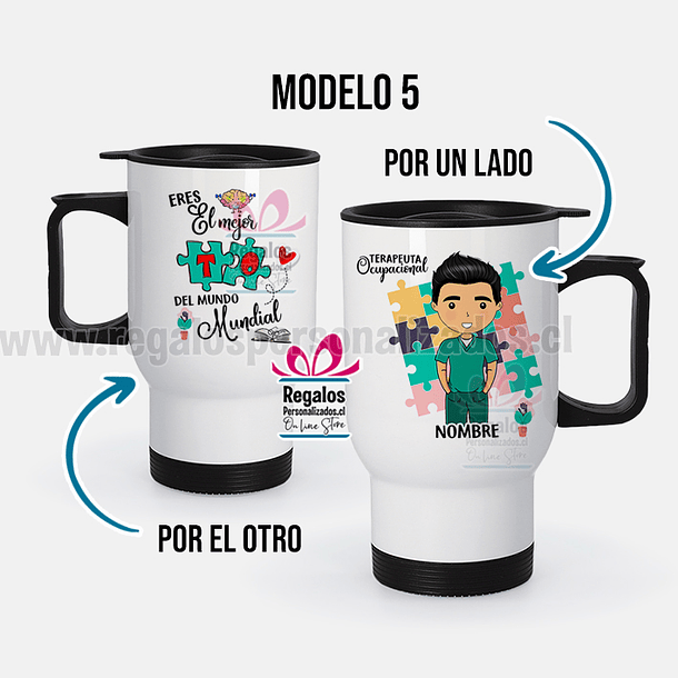 Mug térmico diseño Terapeuta Ocupacional varón 6