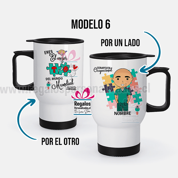 Mug térmico diseño Terapeuta Ocupacional varón 7