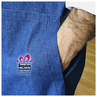 Pechera unisex jeans azul mensaje personalizado 3