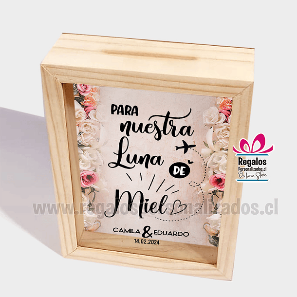 Alcancía para boda diseño luna de miel