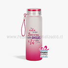 Botella de vidrio empavonado rosa 1