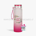 Botella de vidrio empavonado rosa 2
