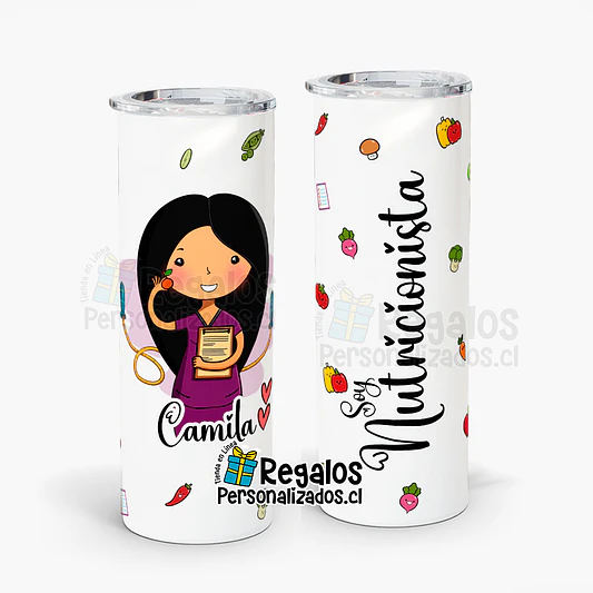 Vaso térmico skinny  diseño Nutricionista 1