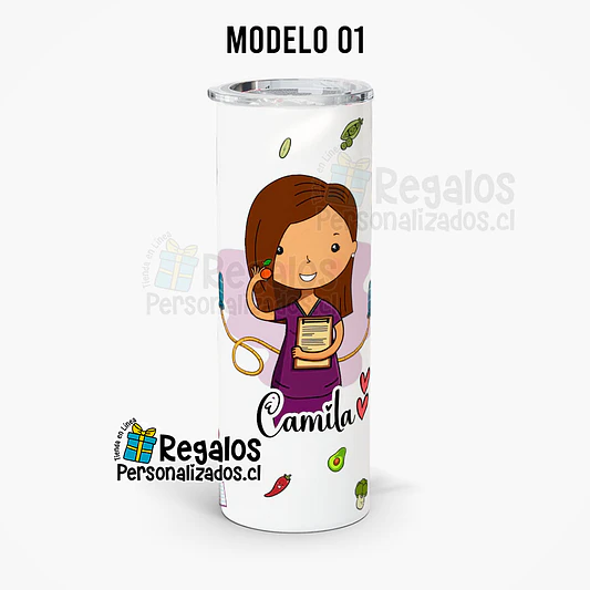 Vaso térmico skinny  diseño Nutricionista 4
