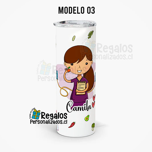Vaso térmico skinny  diseño Nutricionista 6