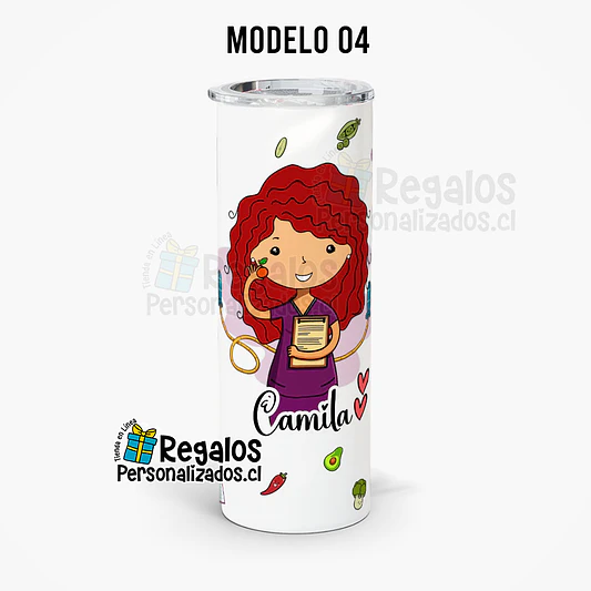 Vaso térmico skinny  diseño Nutricionista 7