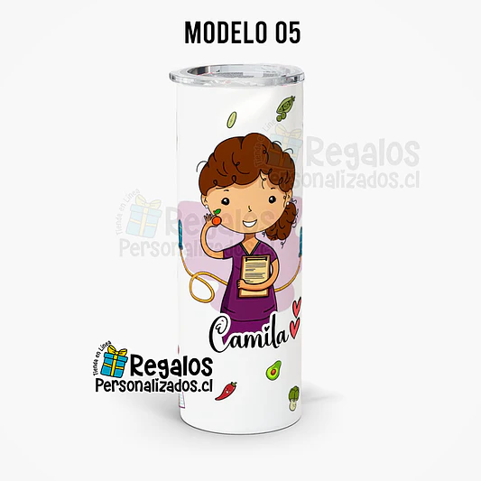 Vaso térmico skinny  diseño Nutricionista 8
