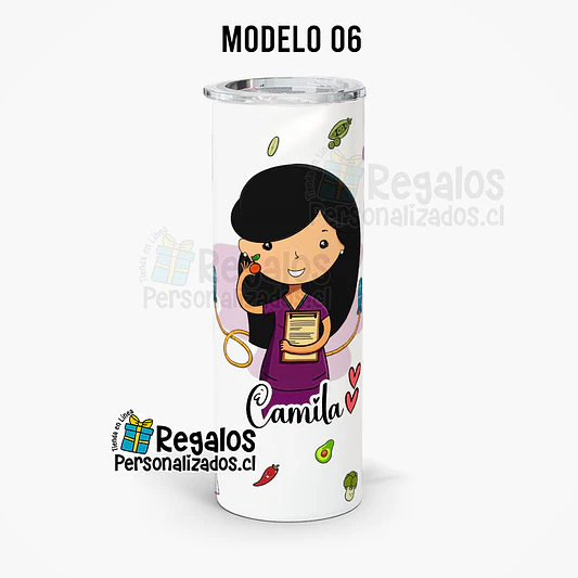 Vaso térmico skinny  diseño Nutricionista 9