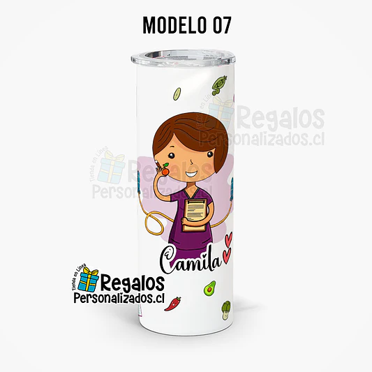 Vaso térmico skinny  diseño Nutricionista 10