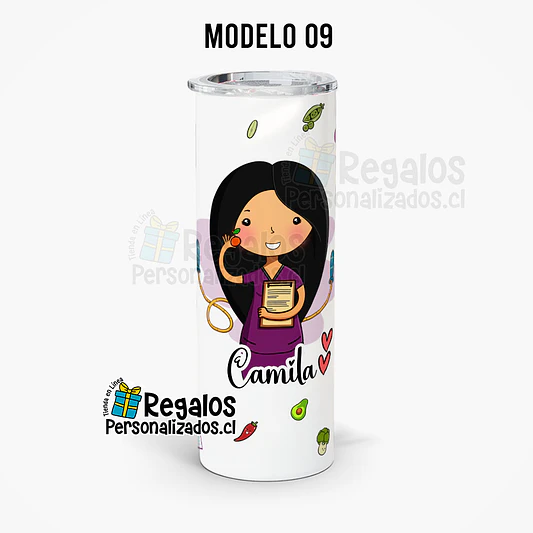 Vaso térmico skinny  diseño Nutricionista 12
