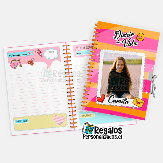 Diario de vida niña Foto personalizada 1