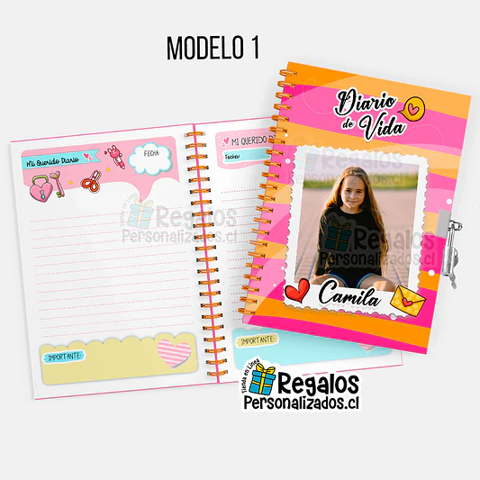 Diario de vida niña Foto personalizada 5