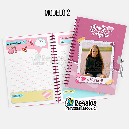 Diario de vida niña Foto personalizada 6