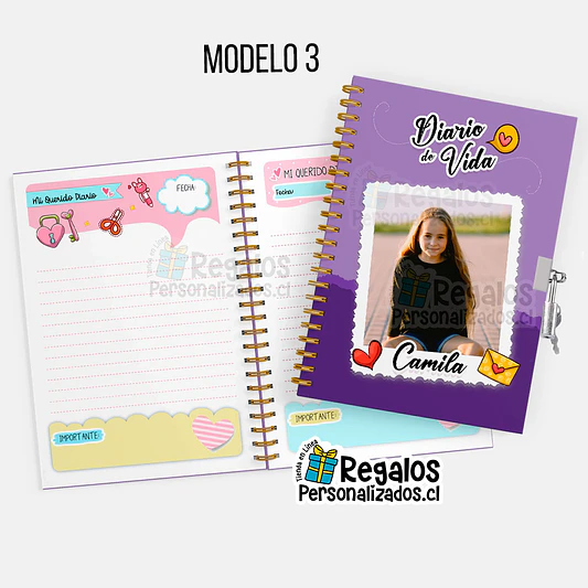 Diario de vida niña Foto personalizada 7