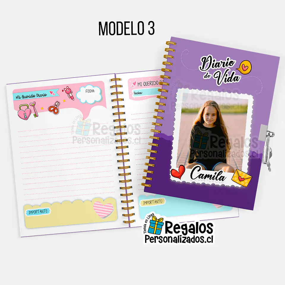 Diario de vida niña Foto personalizada 7
