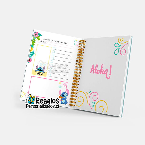 Agenda semanal Stitch tapas personalizadas 4