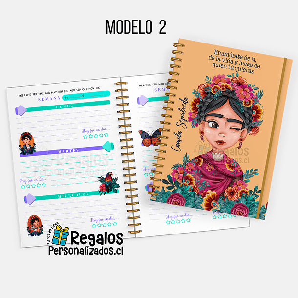 Agenda diseño Frida 1, tapas personalizadas 8