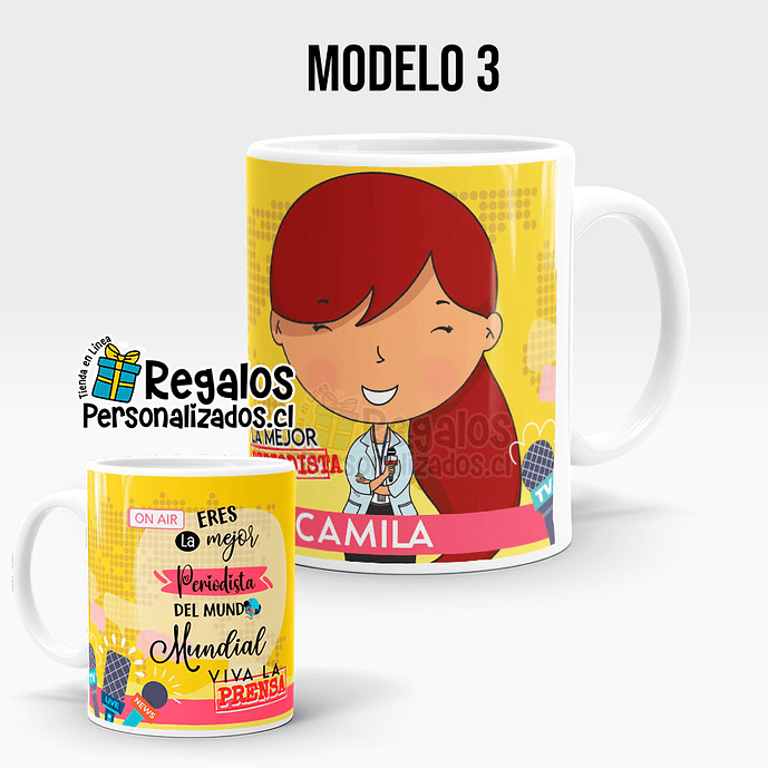 Tazón diseño Periodista mujer 4