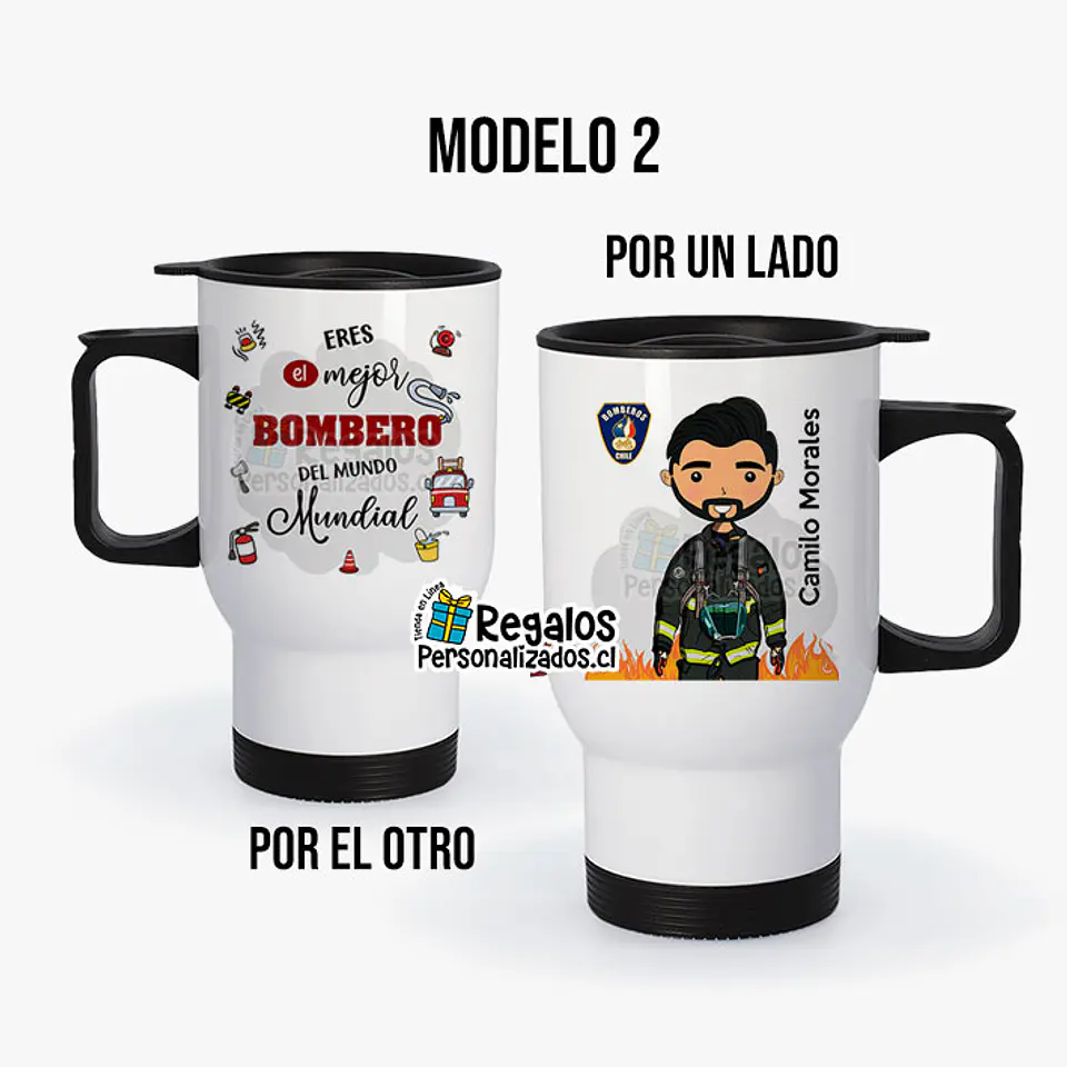 Mug térmico diseño Bombero 3