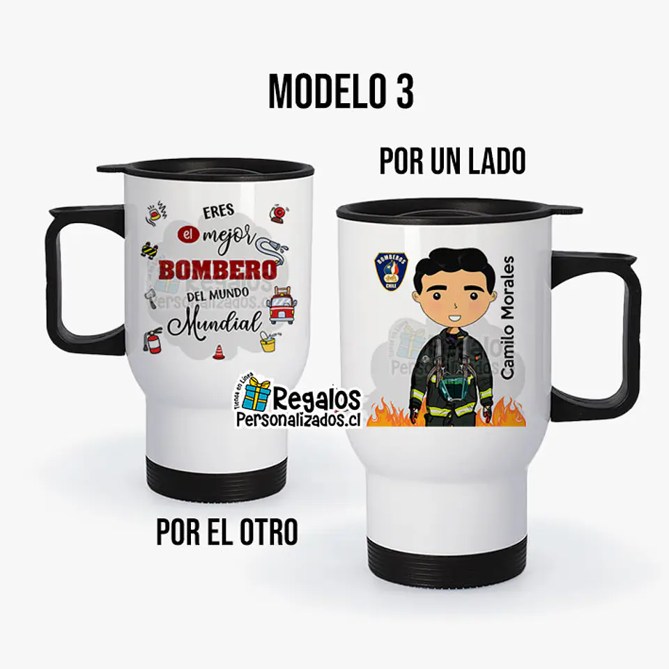 Mug térmico diseño Bombero 4