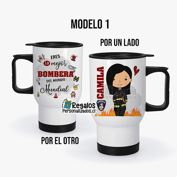 Mug térmico diseño Bombera 2