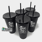 Vaso reutilizable negro personalizado x mayor 2