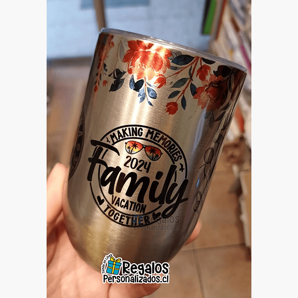 Vaso térmico plateado diseño personalizado 5