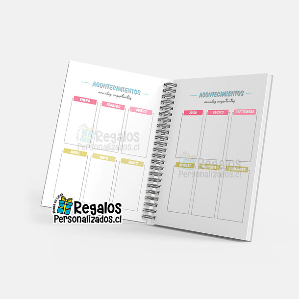 Agenda semanal lila tapas personalizadas 3