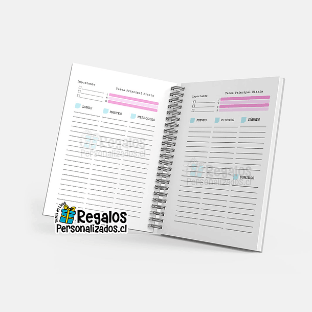 Agenda semanal lila tapas personalizadas 4