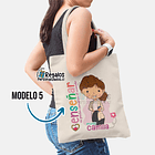 Bolsa semil lino diseño Profesora colores 8