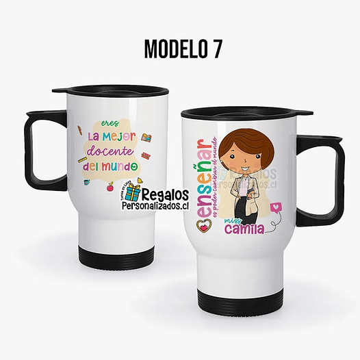 Mug térmico diseño Profesora colores 8