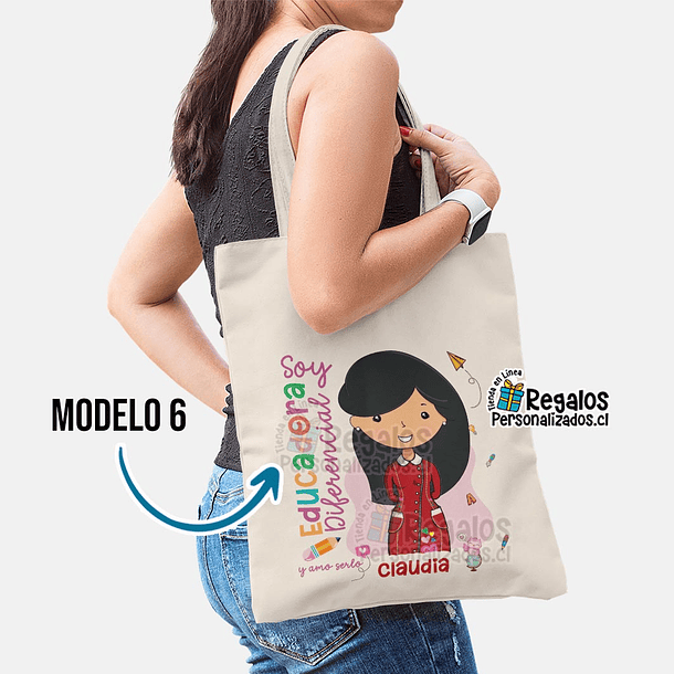 Bolsa semil lino diseño Educadora Diferencial 9