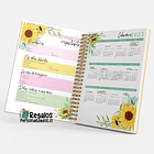 Agenda planficador diario diseño Girasol, tapas personalizadas 2