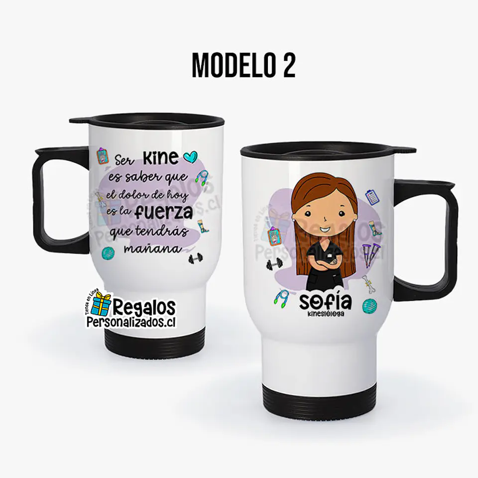 Mug térmico diseño Kinesióloga 3