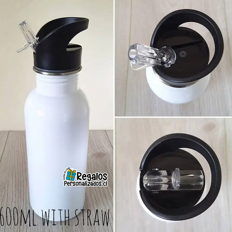 Botella acero inoxidable con boquilla, 600cc personalizada 2