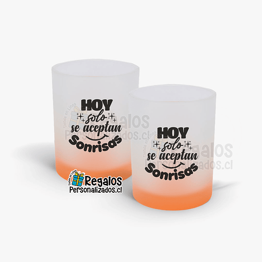 Set de 6 vasos de vidrio personalizados todos iguales 3