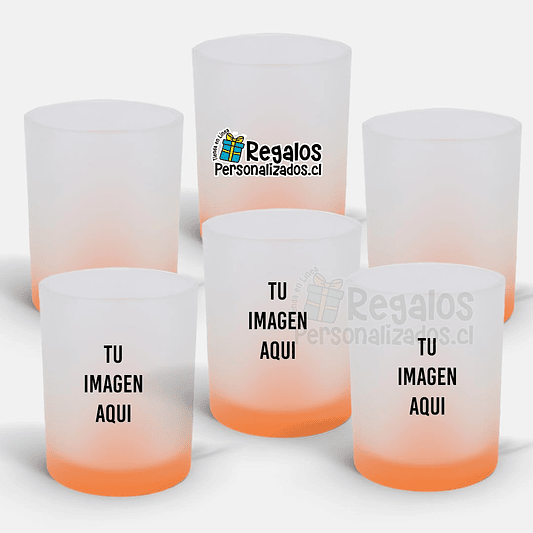Set de 6 vasos de vidrio personalizados todos iguales 1