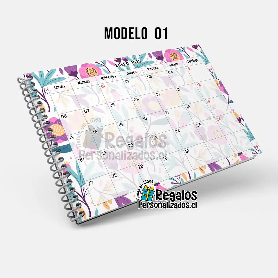 Planificador mensual fechado, portada personalizada 2